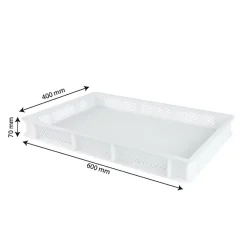 Caisse finement ajourée 600 x 400 x 70 mm 12 L - blanc