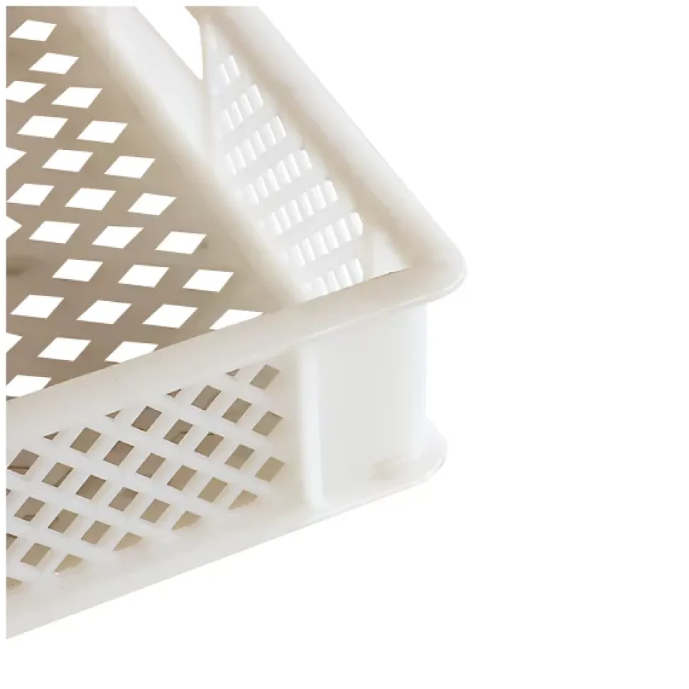 Caisse finement ajourée avec poignées 600 x 400 x 70 mm - 14 L - blanc