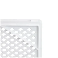 Caisse finement ajourée échancrée avec poignées 600 x 400 x 175 mm - 32 L - blanc