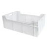 Caisse finement ajourée échancrée avec poignées 600 x 400 x 225 mm - 45 L - blanc