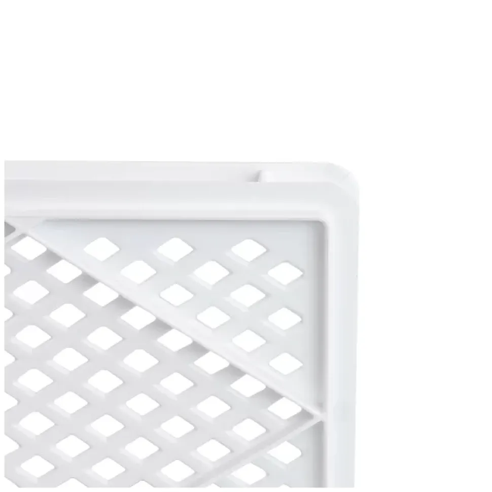 Caisse finement ajourée échancrée avec poignées 600 x 400 x 90 mm - 18 L - blanc