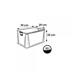 Caisse Plastique Empilable Translucide 20 litres - Gris