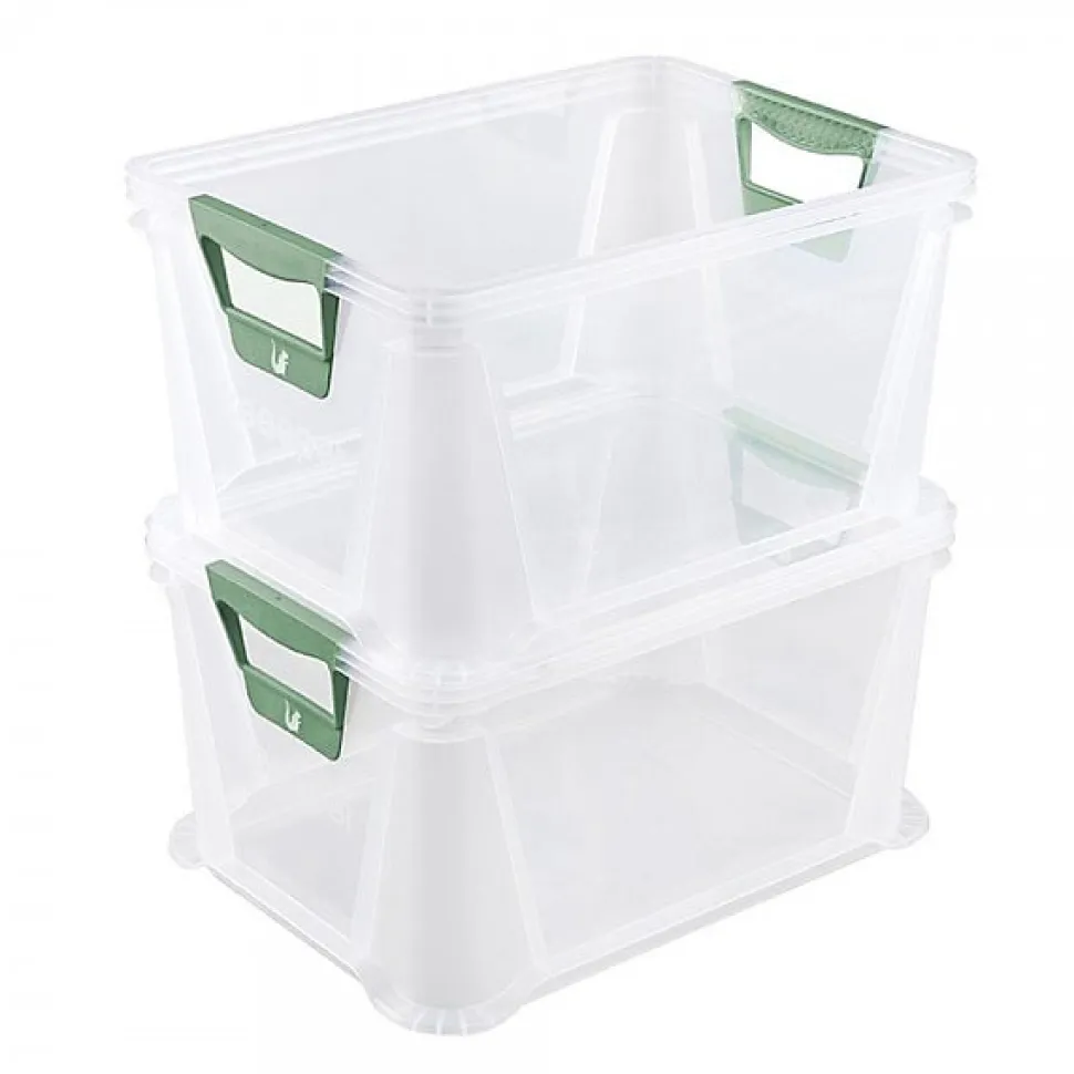 Caisse Plastique Empilable Translucide 20 litres - Gris