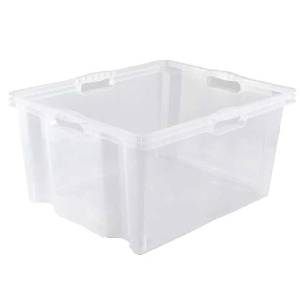 Caisse Plastique empilable solide 44 litres - Transparent