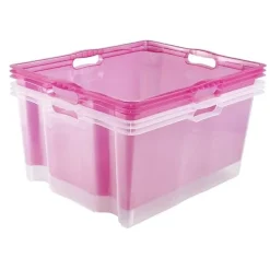 Caisse Plastique empilable solide 44 litres - Transparent