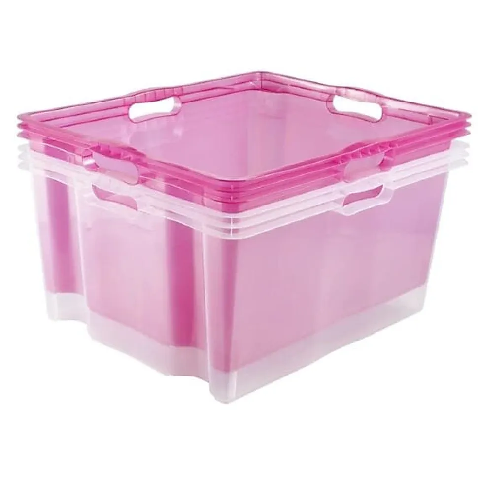 Caisse Plastique empilable solide 44 litres - Transparent