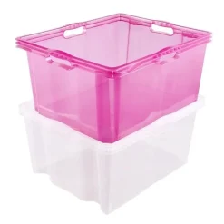 Caisse Plastique empilable solide 44 litres - Transparent