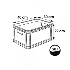 Caisse plastique solide empilable 20 litres