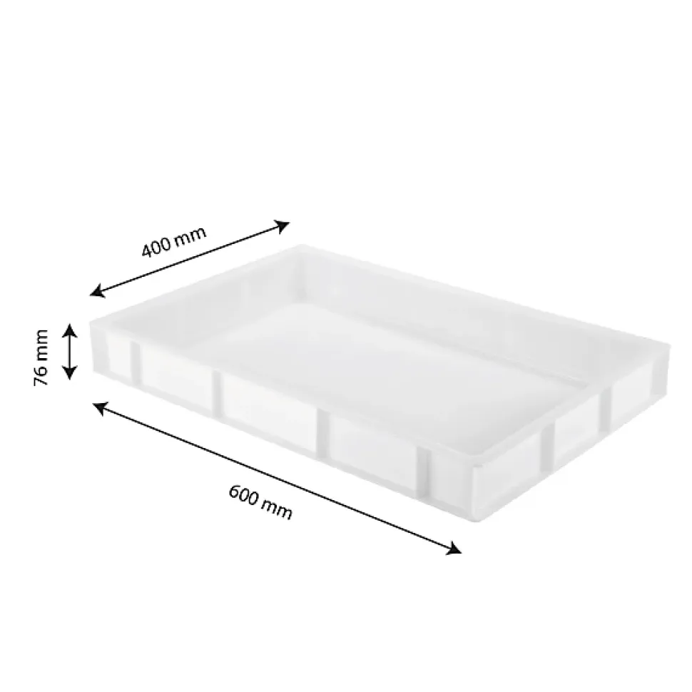 Caisse pleine 600 x 400 x 76 mm 14 L - blanc