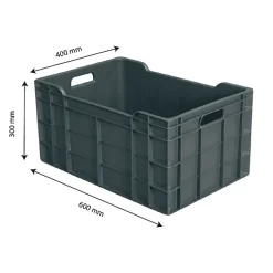 Caisse pleine 600 x 400 x 300 mm 60 L - gris