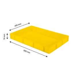 Caisse pleine 600 x 400 x 76 mm 14 L - jaune