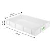 Caisse pleine biosourcée 600 x 400 x 90 mm 15 L - blanc