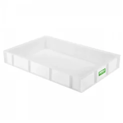 Caisse pleine biosourcée 600 x 400 x 90 mm 15 L - blanc