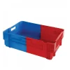 Caisse pleine empilable emboîtable 600x400 34 L bleu rouge