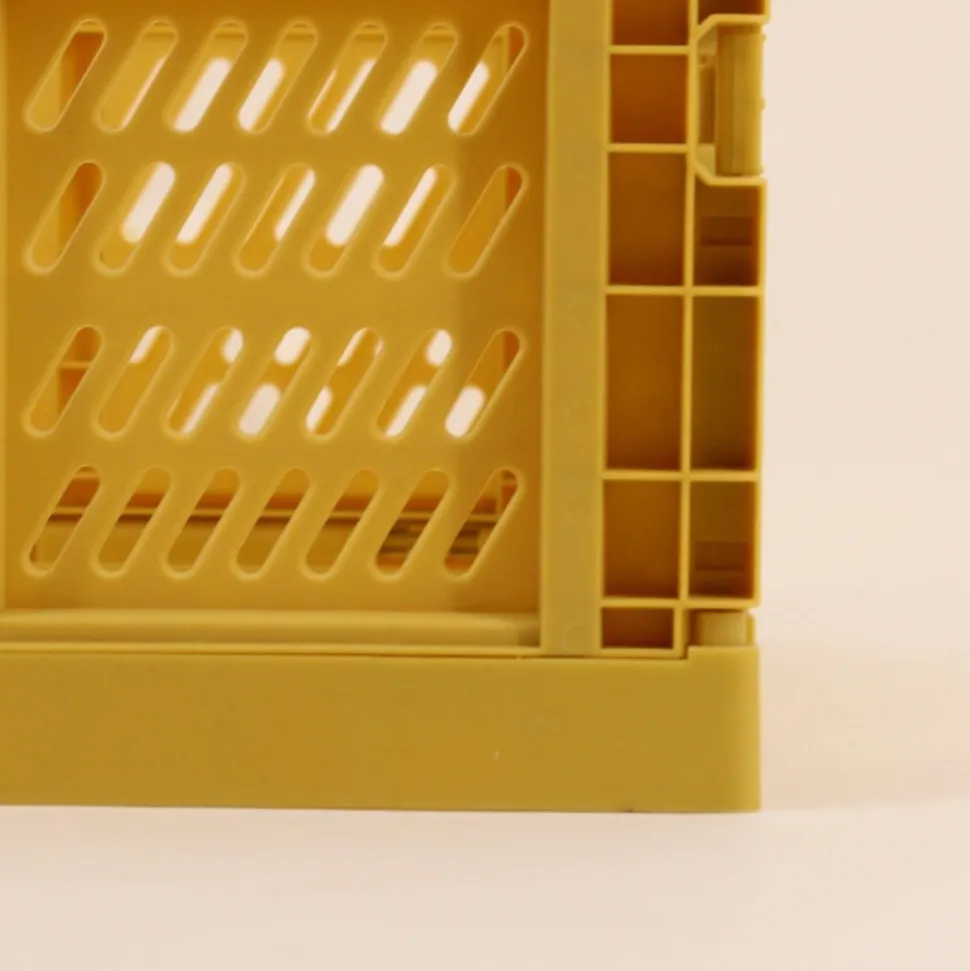 Caisse pliable en plastique jaune 30x40cm