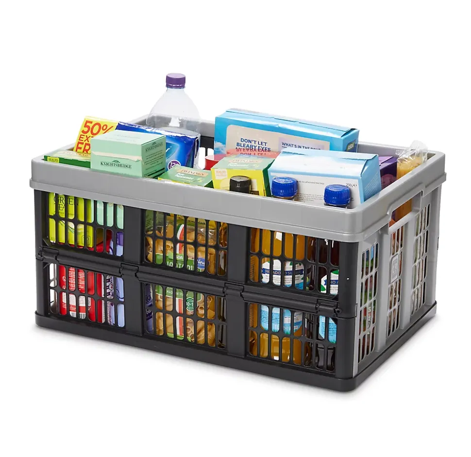 Caisse pliable en plastique Stuva gris et noir 45 L