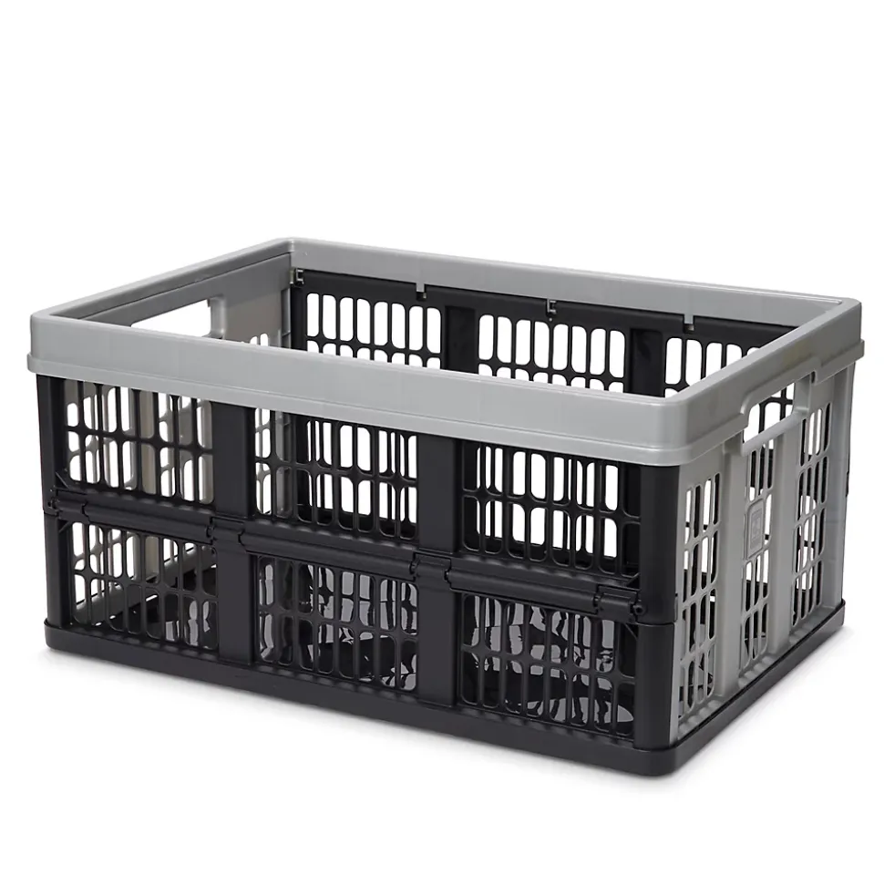 Caisse pliable en plastique Stuva gris et noir 45 L