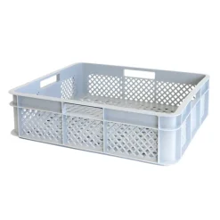 Caisse renforcée ajourée avec poignées empilable 11L - 400 x 350 x 110 gris