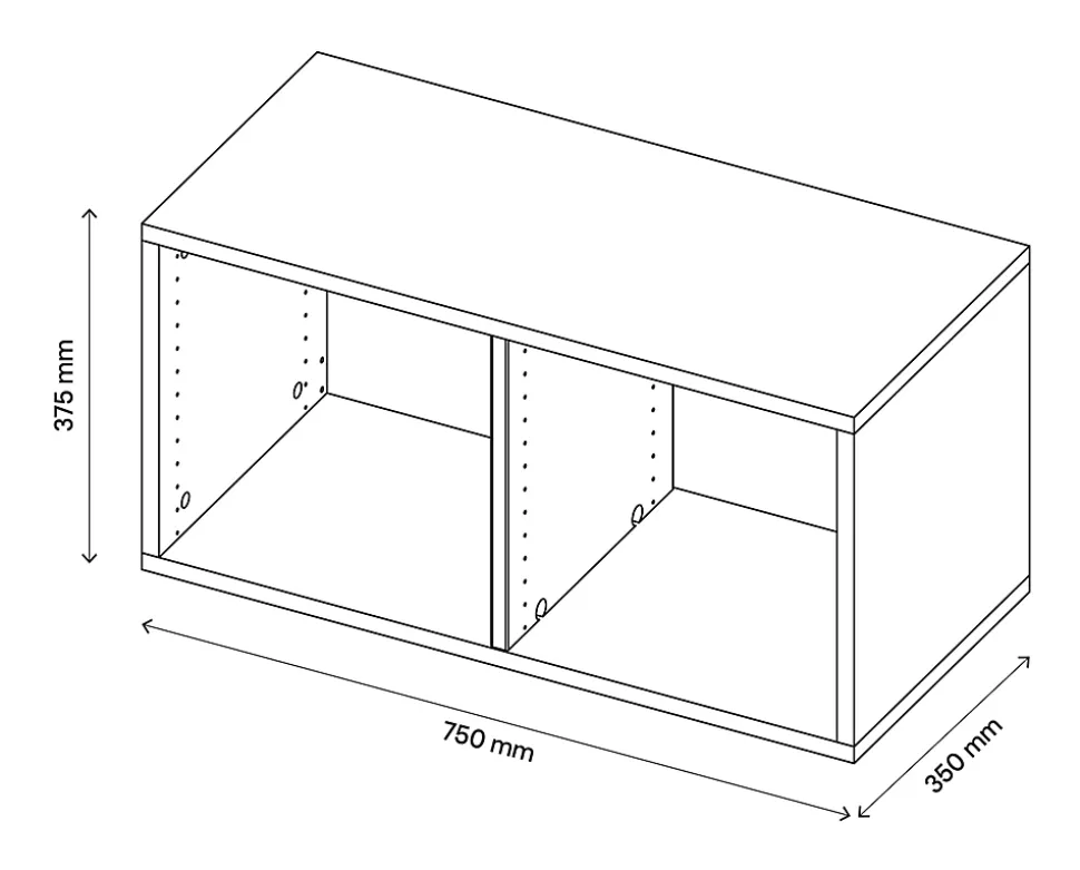 Caisson blanc GoodHome Atomia H. 37,5 x L. 75 x P. 35 cm