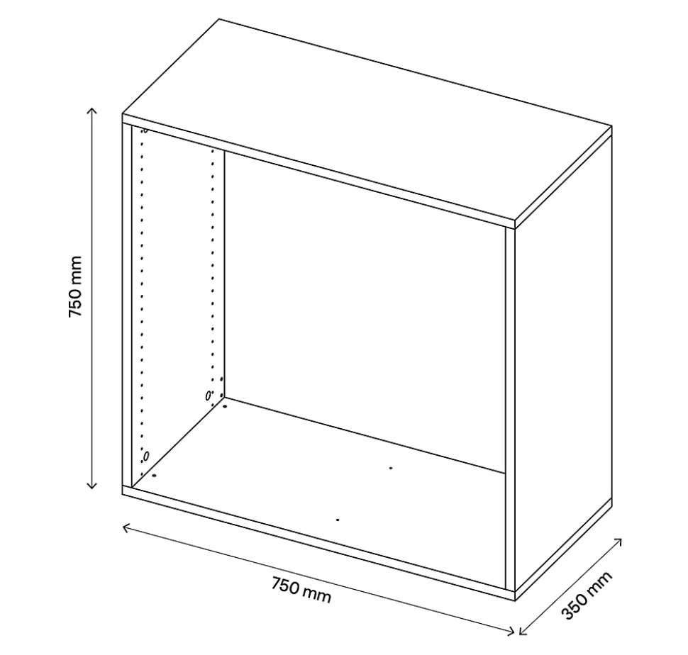 Caisson blanc GoodHome Atomia H. 75 x L. 75 x P. 35 cm