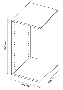 Caisson blanc GoodHome Atomia H. 75 x L. 37,5 x P. 45 cm