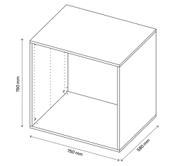 Caisson blanc GoodHome Atomia H. 75 x L. 75 x P. 58 cm