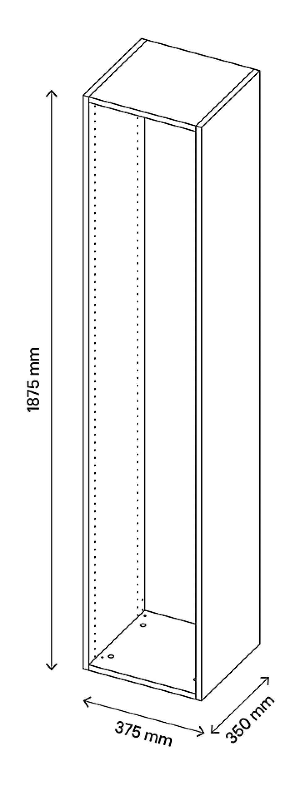 Caisson blanc GoodHome Atomia H. 187,5 x L. 37,5 x P. 35 cm