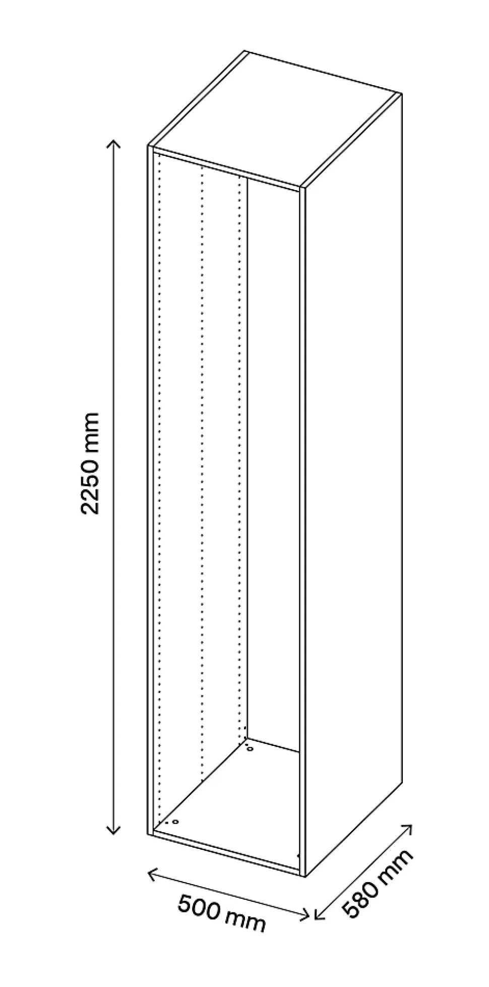 Caisson blanc GoodHome Atomia H. 225 x L. 50 x P. 58 cm