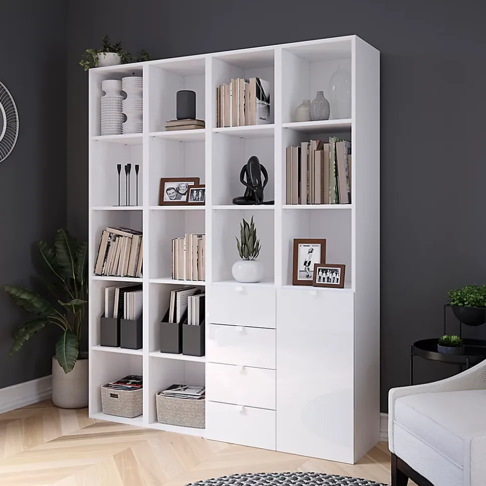 Caisson blanc GoodHome Atomia H. 187,5 x L. 75 x P. 35 cm