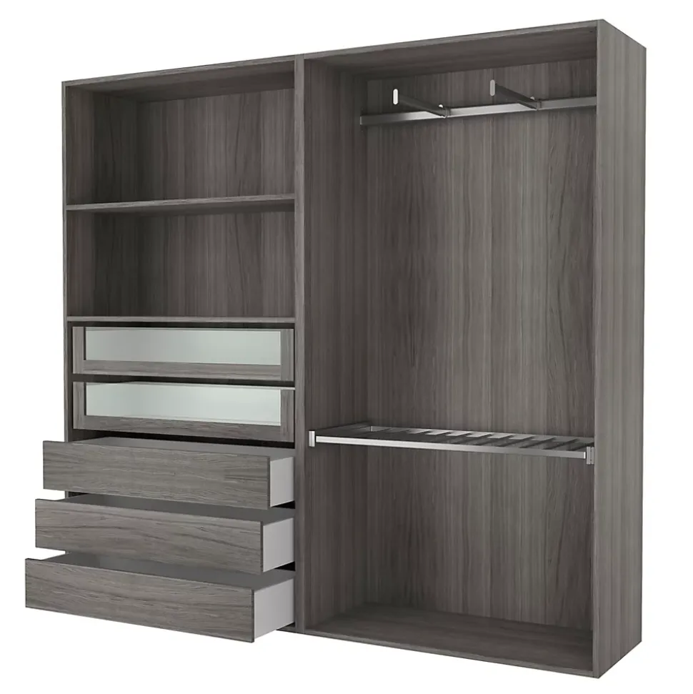 Caisson chêne grisé GoodHome Atomia H. 187,5 x L. 100 x P. 45 cm