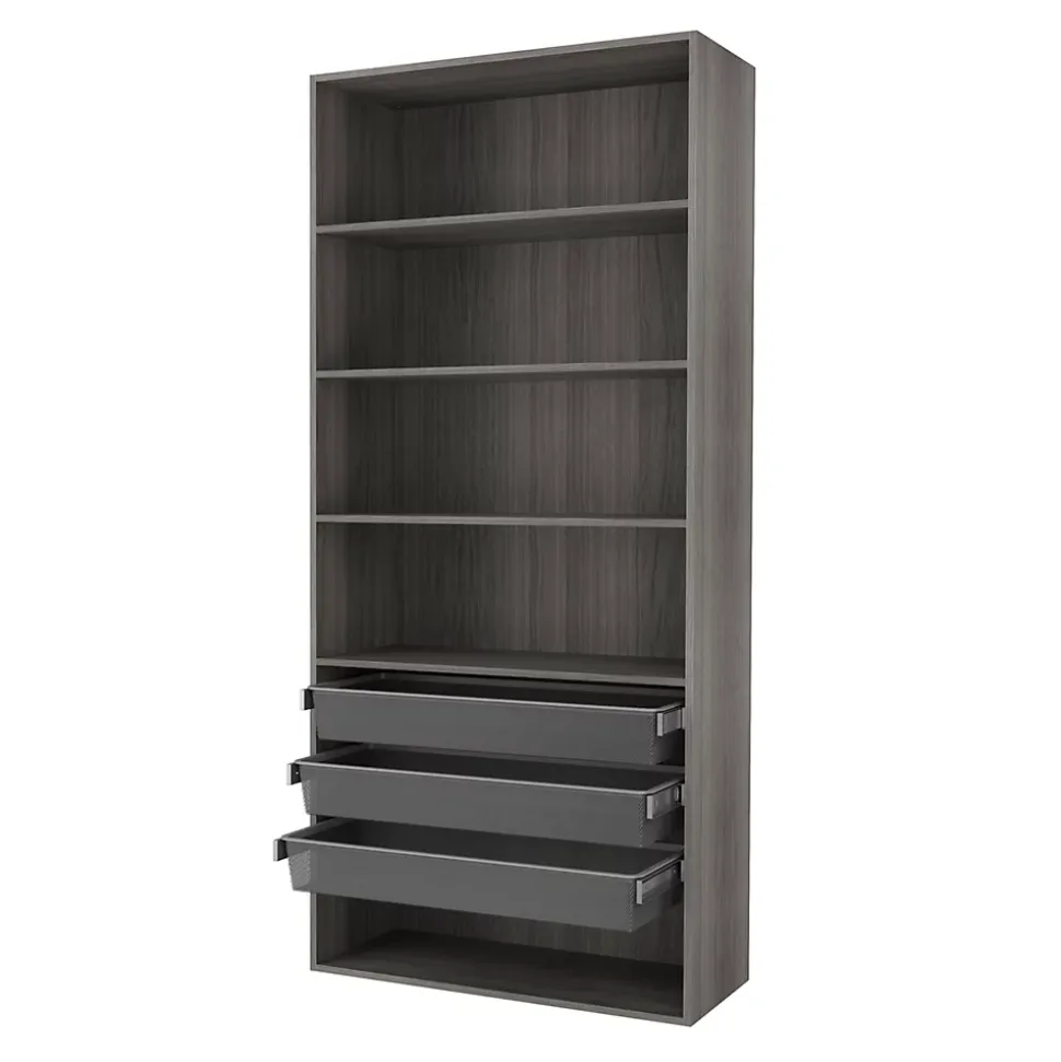 Caisson chêne grisé GoodHome Atomia H. 187,5 x L. 100 x P. 45 cm