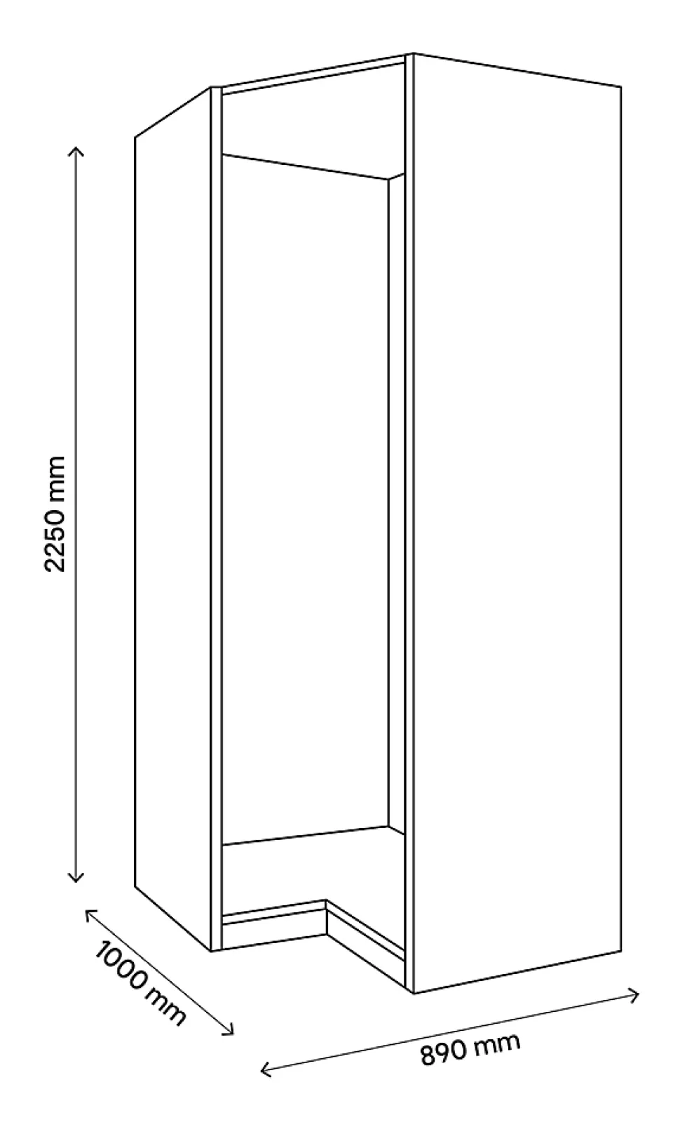 Caisson d'angle blanc GoodHome Atomia H. 225 x L. 100 x P. 89 cm