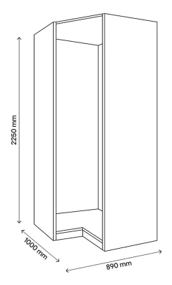 Caisson d'angle effet chêne grisé GoodHome Atomia H. 225 x L. 100 x P. 89 cm
