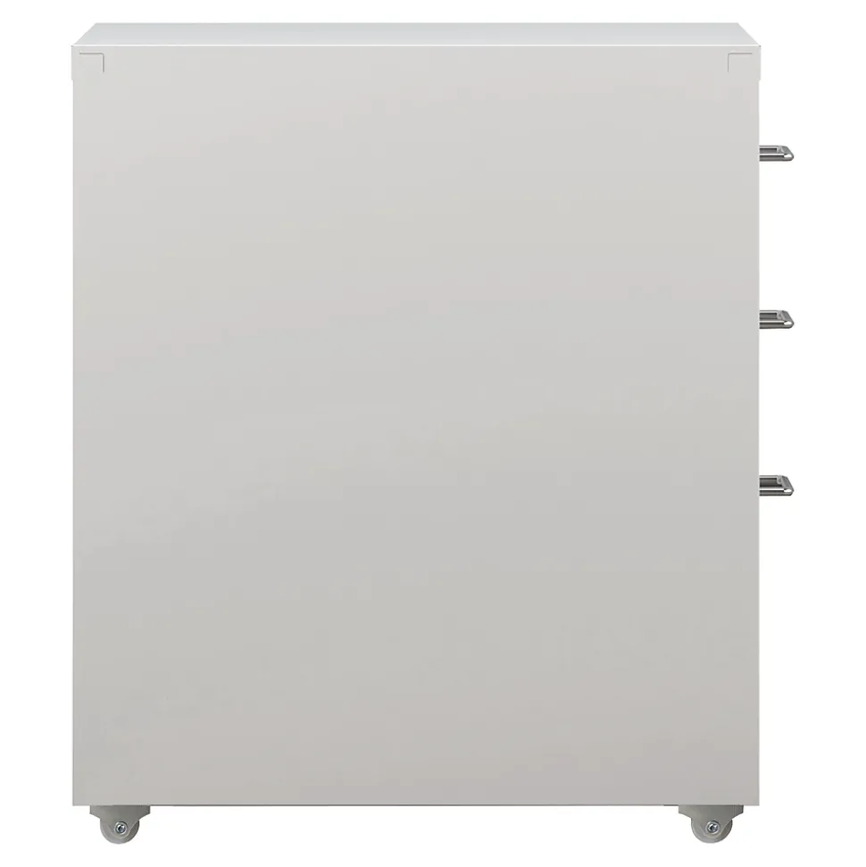 Caisson de bureau à roulettes Kökar acier 48 x 28 x 41 cm blanc mat en.casa
