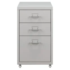 Caisson de bureau à roulettes Kökar acier 48 x 28 x 41 cm blanc mat en.casa
