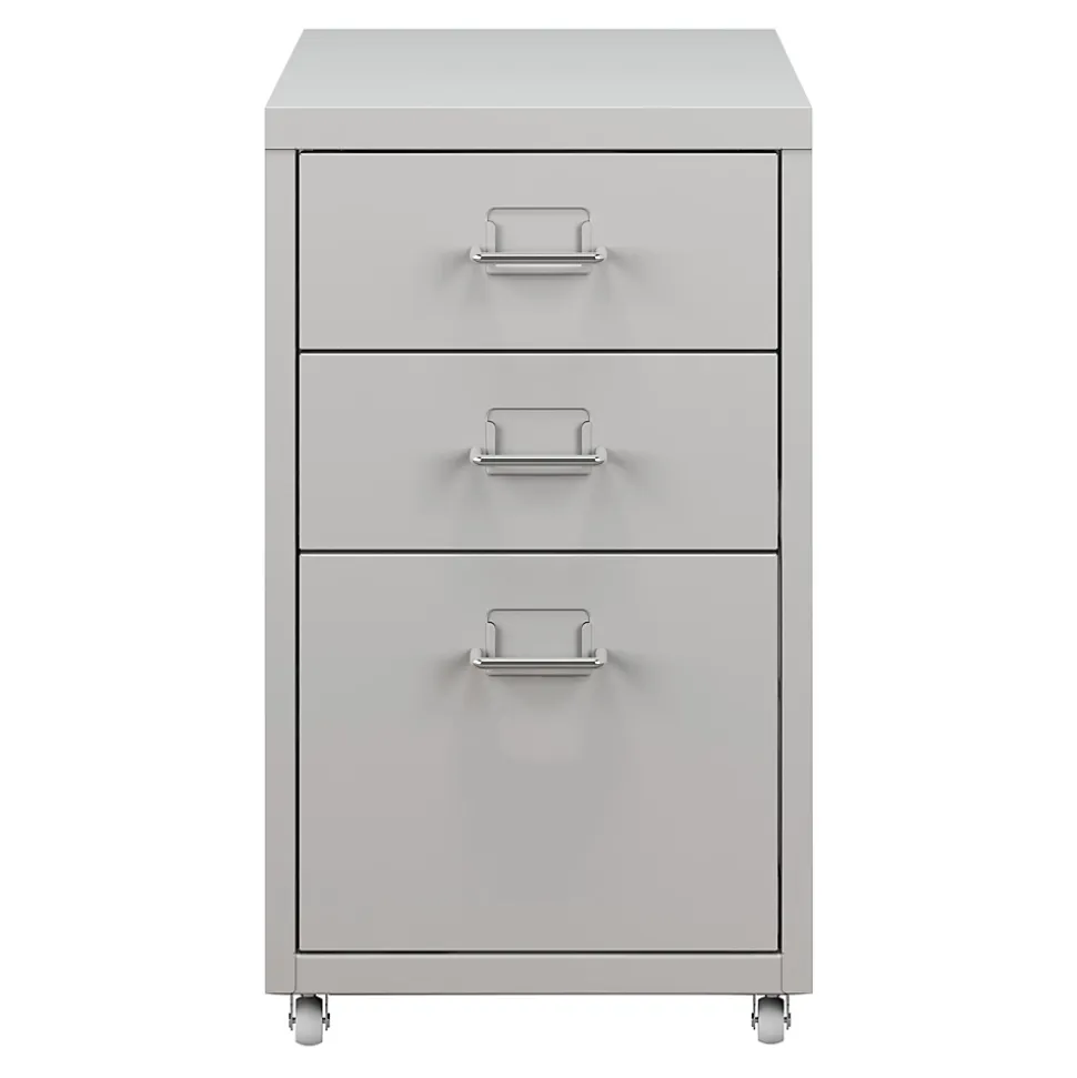 Caisson de bureau à roulettes Kökar acier 48 x 28 x 41 cm blanc mat en.casa