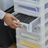 Caisson de rangement plastique A4, 10 Petits Tiroirs, Blanc, OCH-2100, Iris Ohyama