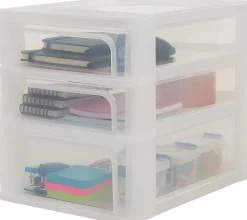 Caisson de rangement plastique A4, 3 Tiroirs Mix, Blanc, OCH-2021, Iris Ohyama