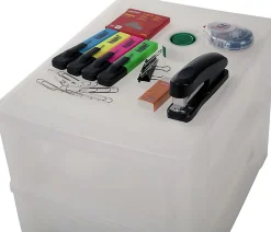 Caisson de rangement plastique A4, 3 Tiroirs Mix, Blanc, OCH-2021, Iris Ohyama