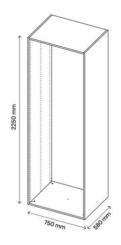 Caisson effet chêne GoodHome Atomia H. 225 x L. 75 x P. 58 cm
