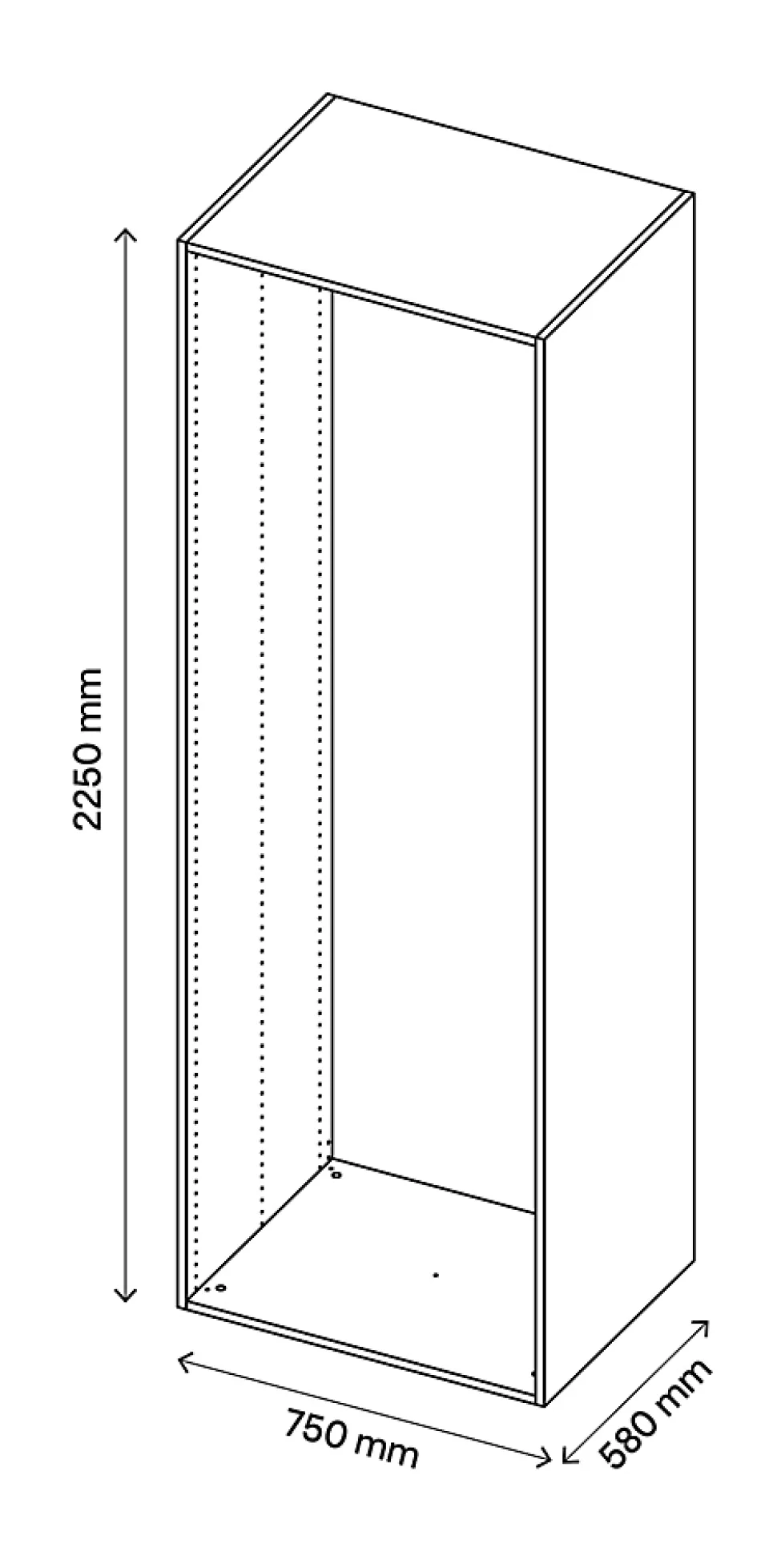 Caisson effet chêne GoodHome Atomia H. 225 x L. 75 x P. 58 cm