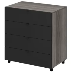 Caisson effet chêne grisé avec 2 tiroirs GoodHome Atomia Noveleties H. 75 x L. 75 x P. 45 cm
