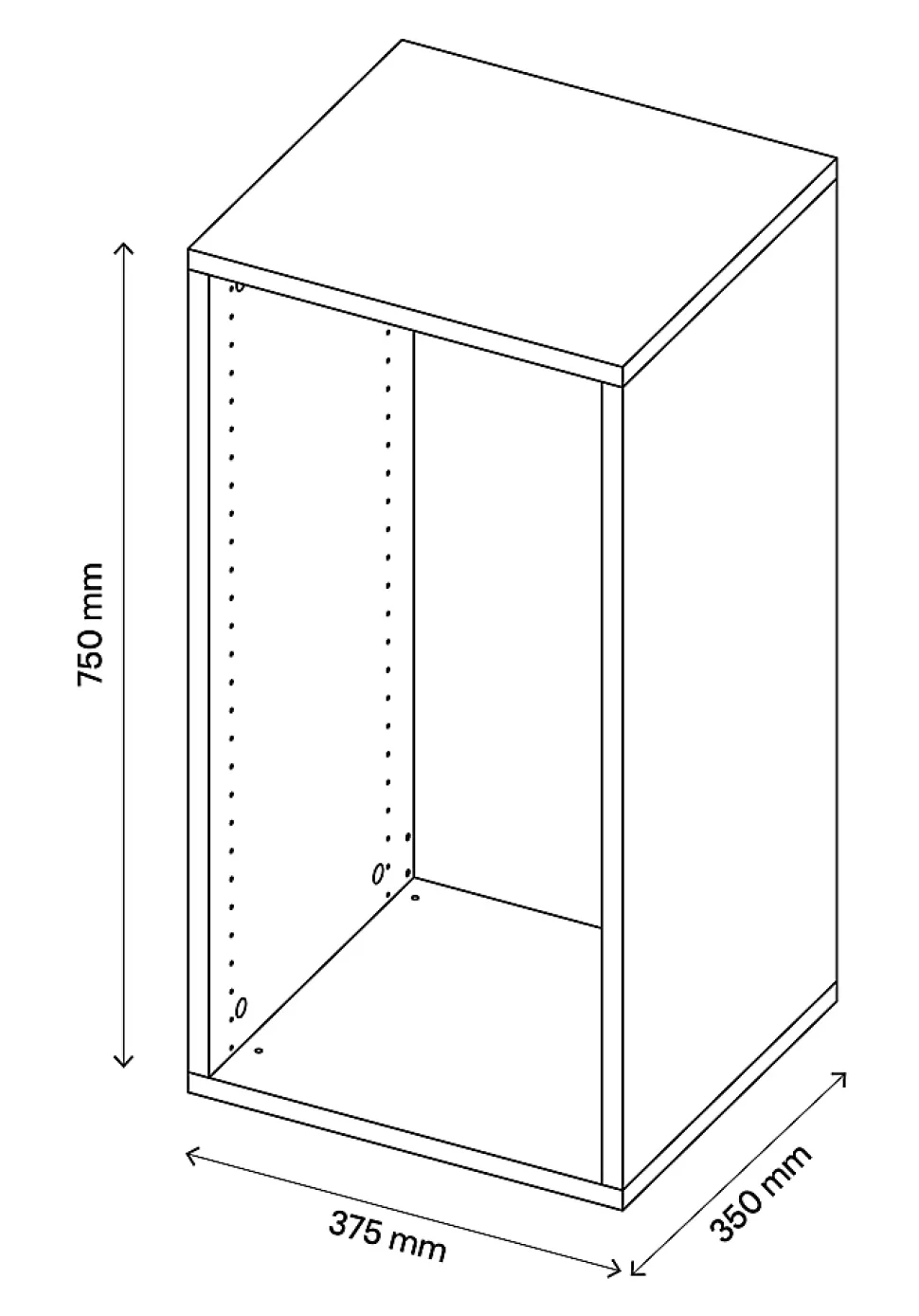 Caisson effet chêne grisé GoodHome Atomia H. 75 x L. 37,5 x P. 35 cm
