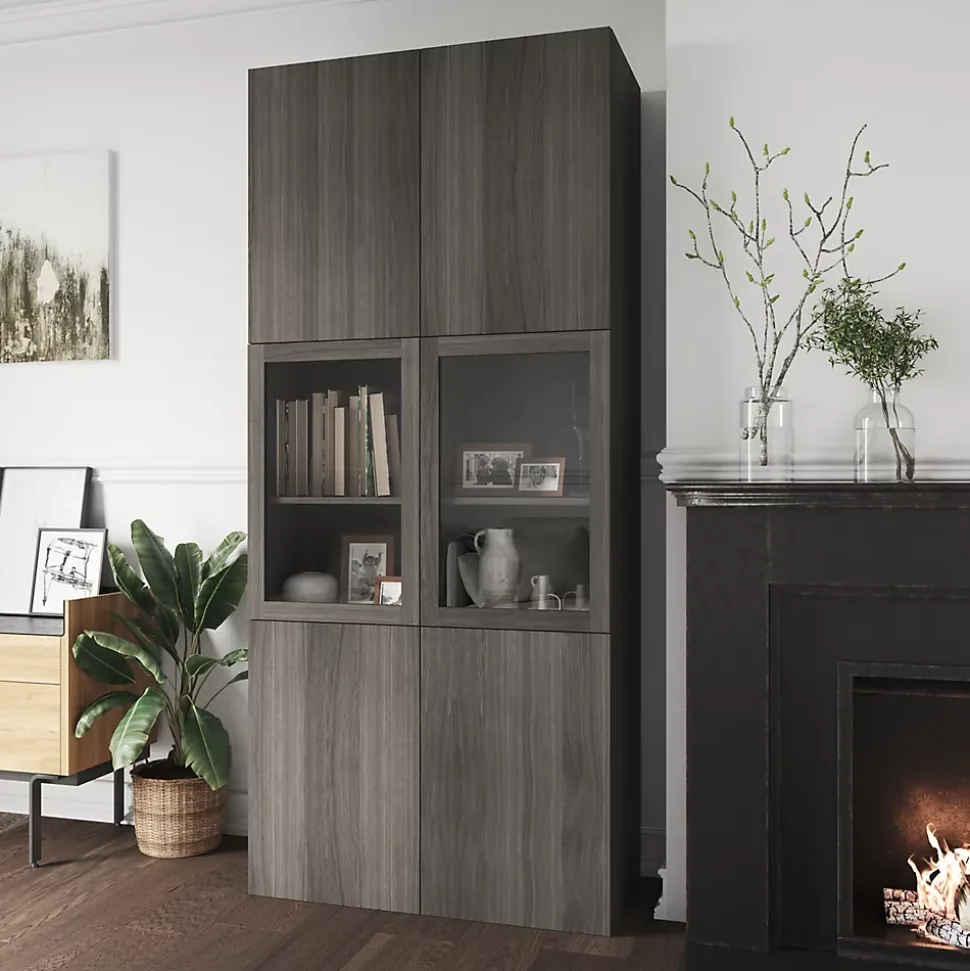 Caisson effet chêne grisé GoodHome Atomia H. 225 x L. 50 x P. 45 cm