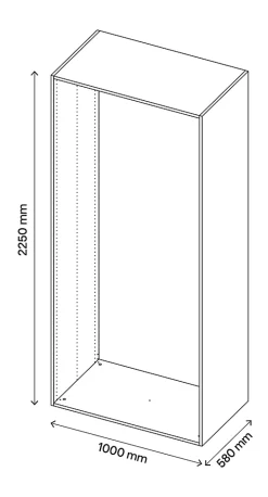 Caisson effet chêne grisé GoodHome Atomia H. 225 x L. 100 x P. 58 cm