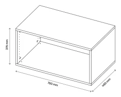 Caisson effet chêne grisé GoodHome Atomia H. 37,5 x L. 75 x P. 45 cm