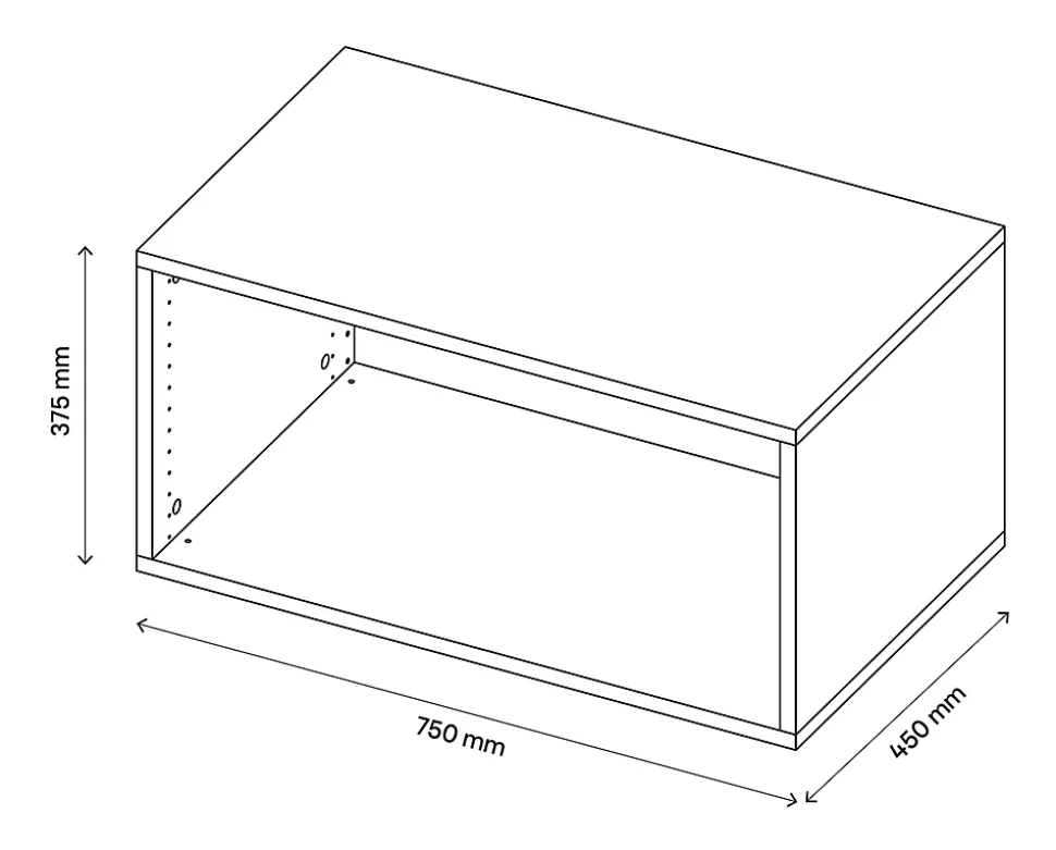 Caisson effet chêne grisé GoodHome Atomia H. 37,5 x L. 75 x P. 45 cm