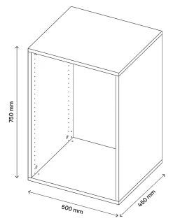 Caisson effet chêne grisé GoodHome Atomia H. 75 x L. 50 x P. 45 cm