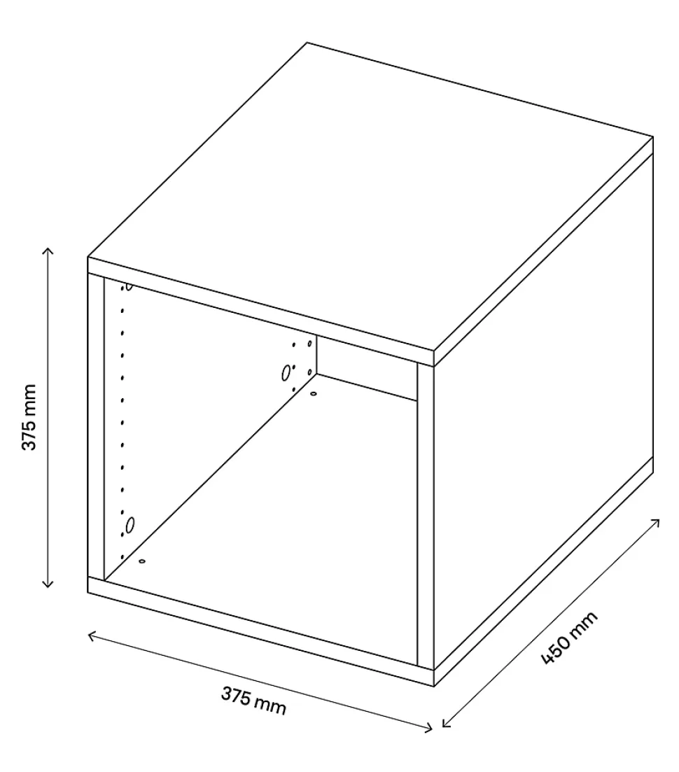 Caisson effet chêne grisé GoodHome Atomia H. 37,5 x L. 37,5 x P. 45 cm