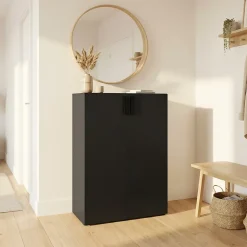 Caisson noir avec 2 portes GoodHome Atomia Noveleties H. 112,5 x L. 75 x P. 35 cm